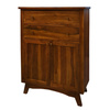 Drewniana wysoka komoda 90 cm z szufladami i szafką –WALNUT 