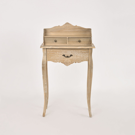 Sekretarzyk prowansalski – konsola rustykalna z rzeźbieniami i przetarciami