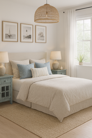 Szafka nocna- Rustykalny turkusowo-miętowy z gniazdem USB