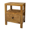 Szafka nocna drewniana z szufladą i półką ZEN 45 cm w kolorze toffi