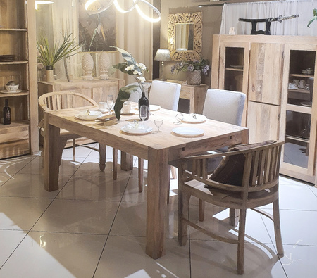 Rozkładany stół z drewna egzotycznego -160x100/260 