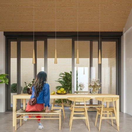 Lampa wisząca naturalne drewno SULA 1