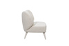 Fotel wypoczynkowy vintage z beżowej tkaniny boucle – retro design i elegancja