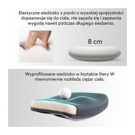 Krzesło biurowe ANGEL ergonomiczne z podnóżkiem i obrotową podstawą
