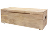 Drewniany kufer z mango na kółkach 100x40x36 cm– naturalne wykończenie