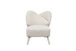 Fotel wypoczynkowy vintage z beżowej tkaniny boucle – retro design i elegancja