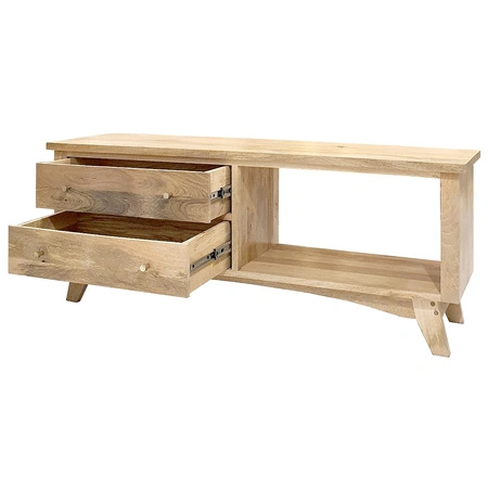 Szafka RTV drewniana NOVA 140 cm z szufladami z litego drewna mango natural