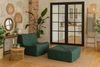 Luksusowy fotel wypoczynkowy z  podnóżkiem- butelkowa zieleń- Nua