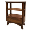 Drewniana konsola z szufladą i półkami z drewna akacji 70 cm – Walnut 
