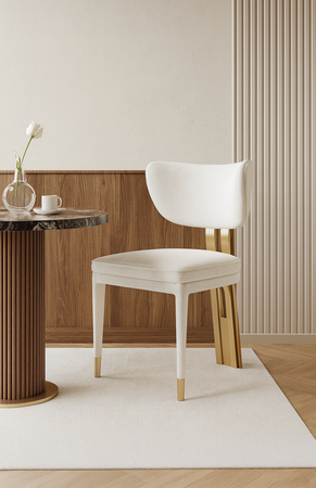 Krzesło glamour białe ze złotymi nogami