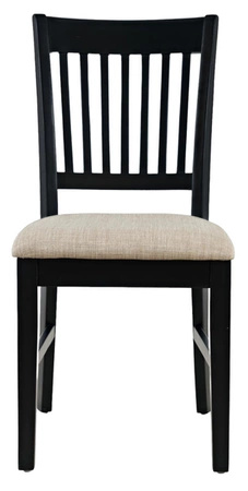 Krzesło prowansalskie czarne z kremowym siedziskiem – drewno sosnowe