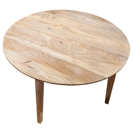 Stół drewniany okrągły z mango 120 cm – natural