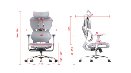 Fotel ergonomiczny gamingowy Angel Furia Grey