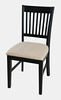 Krzesło prowansalskie czarne z kremowym siedziskiem – drewno sosnowe