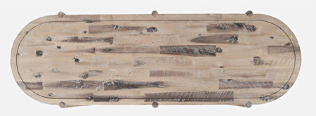 Owalna komoda-regał 137 cm- naturalny jasny - Avola