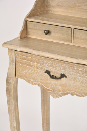 Sekretarzyk prowansalski – konsola rustykalna z rzeźbieniami i przetarciami