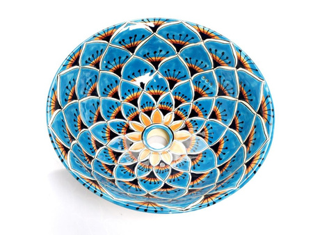 Umywalka ceramiczna z meksyku  -nablatowa- pełna