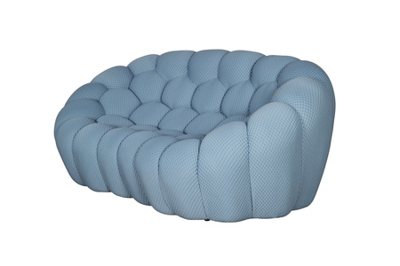 Futurystyczna sofa do salonu w błekitnoszarym kolorze- NUA