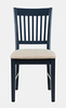Krzesło prowansalskie do jadalni – sosnowe, ciemnogranatowe, kremowe siedzisko