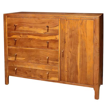 Komoda indyjska z drewna akacjowego 120 cm – jasny orzech