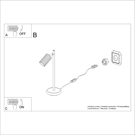 Lampa biurkowa KARBON ochra czerwona
