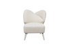 Fotel wypoczynkowy vintage z beżowej tkaniny boucle – retro design i elegancja