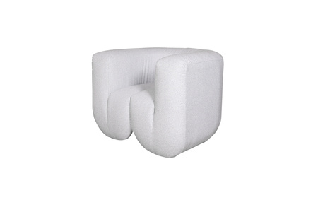 Fotel tapicerowany do salonu- biały- Nua