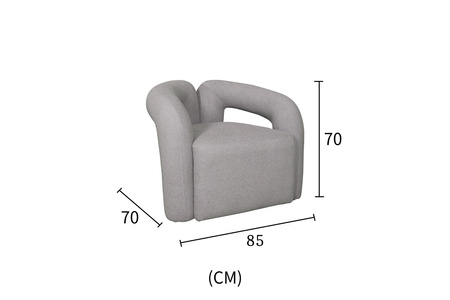 Wygodny fotel do salonu- Srebrnoszary- Nua