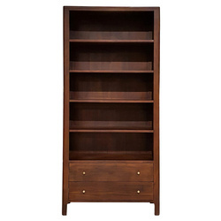 Regał drewniany BELLA z akacji indyjskiej, 90 cm – kolor Walnut