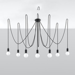 Żyrandol EDISON 7 czarny