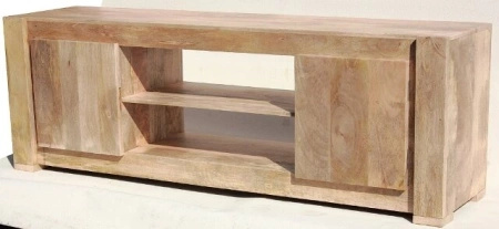 Drewniana komoda RTV 180 cm z litego drewna mango -natural