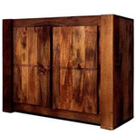 Komoda drewniana mango 2-drzwiowa 109 cm – ciepły brąz