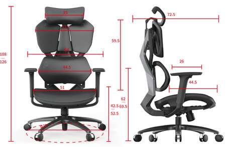 Fotel ergonomiczny gamingowy Angel Furia Black