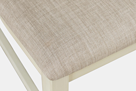 Krzesło tapicerowane kremowe z drewna sosnowego – styl prowansalski, shabby chic