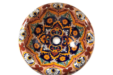 Meksykańska umywalka ceramiczna rećznie malowana - obła
