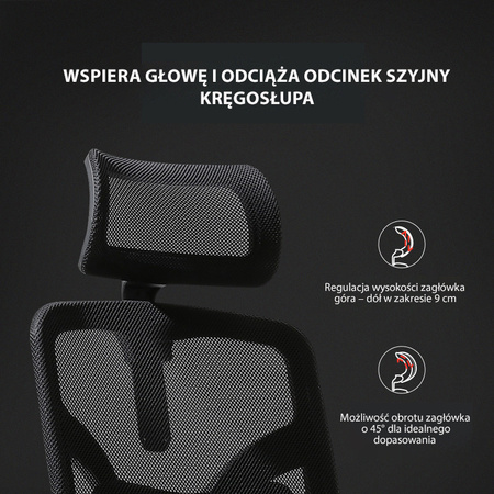 Fotel biurowy ANGEL ergonomiczny obrotowy - Model jOkasta-czarny