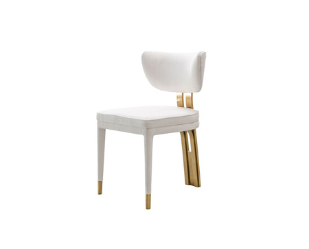 Krzesło glamour białe ze złotymi nogami