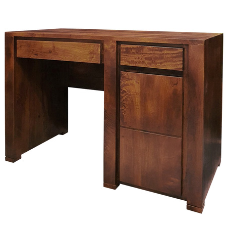 Nowoczesne biurko gabinetowe z mango 120 cm – ciepły brąz