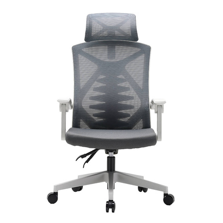 Fotel obrotowy ANGEL Spino - Ergonomiczne krzesło biurowe szare