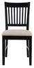 Krzesło prowansalskie czarne z kremowym siedziskiem – drewno sosnowe