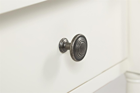 Biała konsola Avola Antique White z szufladami i półką