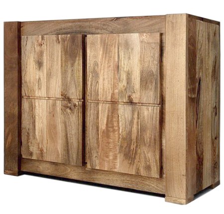 Komoda drewniana mango 109 cm – jasny brąz toffi