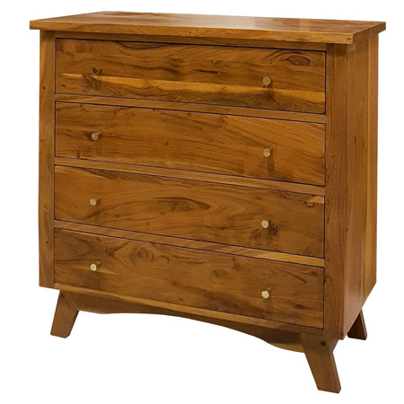 Drewniana komoda 90 cm z szufladami- Jasny Orzech