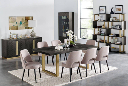 Duży czarny stół do jadalni z drewna- 200x100 cm