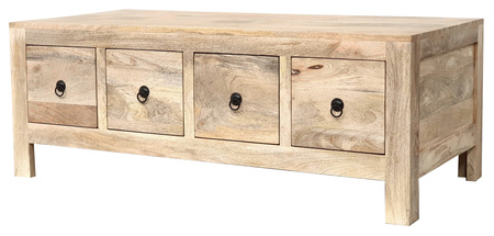 Drewniany stolik kawowy z szufladkam 120 cmi -jasny