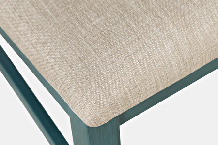 Krzesło prowansalskie ciemny turkus z kremowym siedziskiem – drewno, shabby chic