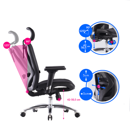 Fotel biurowy na kółkach- ergonomiczny- obrotowy kalistO Grafitowy