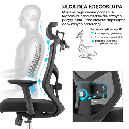 Fotel biurowy ergonomiczny Rosa musztardowy ANGEL