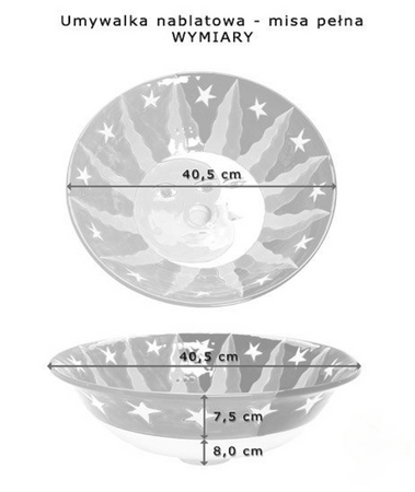 Umywalka ceramiczna z meksyku  -nablatowa- pełna