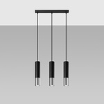 Lampa wisząca LOOPEZ 3L czarny/chrom